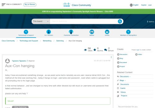 
                            13. Solved: Aux-Con hanging - Cisco Community