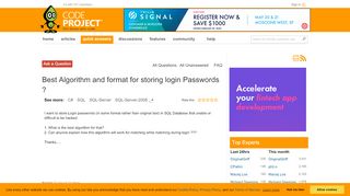 
                            5. [Solved] Best Algorithm and format for storing login Passwords ...