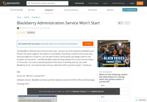 
                            7. [SOLVED] Blackberry Administration Service Won't Start ...