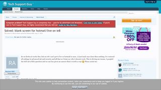 
                            11. Solved: blank screen for hotmail/live on ie8 | Tech Support Guy