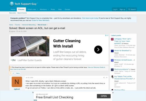 
                            9. Solved: Blank screen on AOL, but can get e-mail | Tech Support Guy