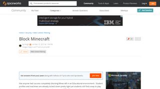 
                            12. [SOLVED] Block Minecraft - WebContentFiltering - Spiceworks Community