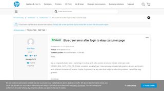 
                            8. Solved: Blu screen error after login to ebay costumer page - HP ...