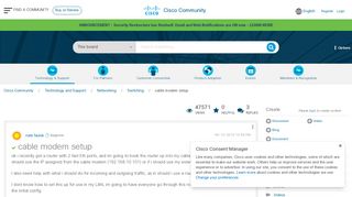 
                            6. Solved: cable modem setup - Cisco Community
