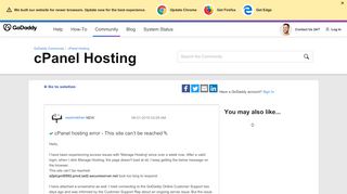 
                            11. Solved: Cannot Access Hosting Panel - GoDaddy Community