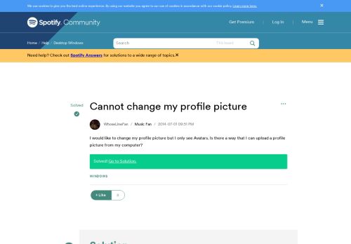 
                            5. Solved: Cannot change my profile picture - The Spotify Community