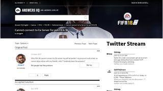 
                            2. Solved: Cannot connect to Ea Server for ps4 FIFA 18 - Answer HQ