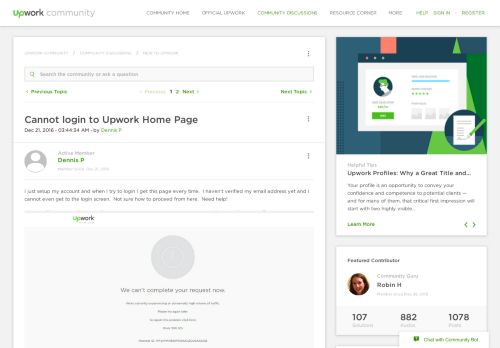 
                            4. Solved: Cannot login to Upwork Home Page - Upwork Community