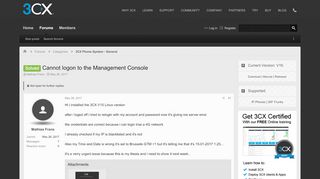 
                            4. Solved - Cannot logon to the Management Console | 3CX - Software ...
