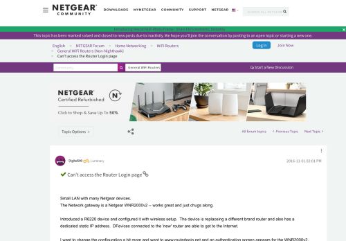 
                            11. Solved: Can't access the Router Login page - NETGEAR Communities