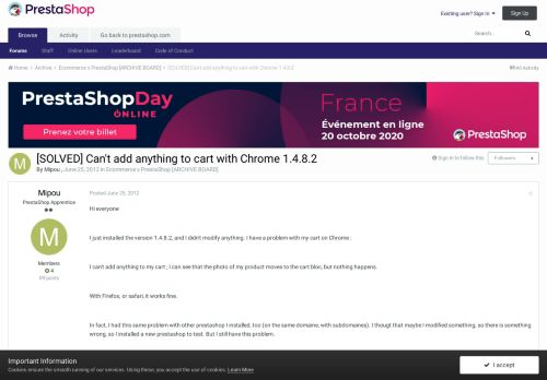 
                            12. [SOLVED] Can't add anything to cart with Chrome 1.4.8.2 ...