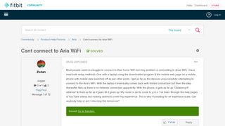 
                            9. Solved: Cant connect to Aria WiFi - Fitbit Community