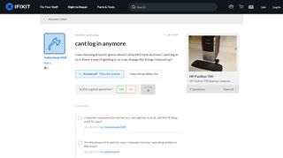 
                            11. SOLVED: cant log in anymore - HP Pavilion 700 - iFixit