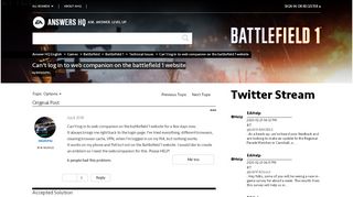 
                            8. Solved: Can't log in to web companion on the battlefield 1 website ...