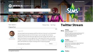 
                            12. Solved: Can't log into the Sims 3 Game Launcher - EA Answers HQ