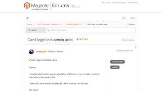 
                            5. Solved: Can't login into admin area - Magento Forums