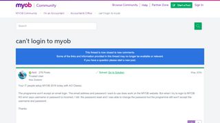 
                            12. Solved: can't login to myob - MYOB Community