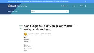 
                            8. Solved: Can't Login to spotify on galaxy watch using faceb ...