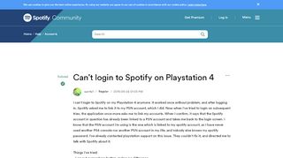 
                            8. Solved: Can't login to Spotify on Playstation 4 - The Spotify ...