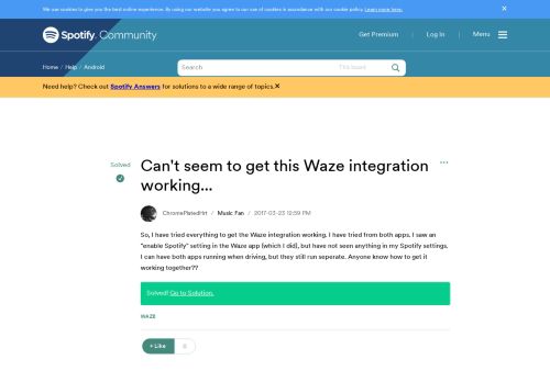 
                            10. Solved: Can't seem to get this Waze integration working... - The ...