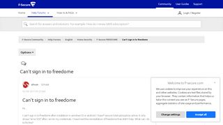 
                            12. Solved: Can't sign in to freedome - F-Secure Community - 97546