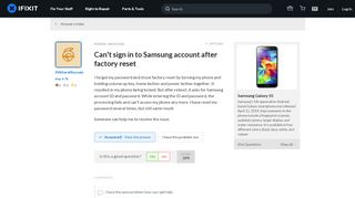 
                            3. SOLVED: Can't sign in to Samsung account after factory ...