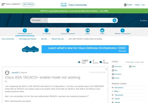 
                            3. Solved: Cisco ASA TACACS+ enable mode not worki... - Cisco ...