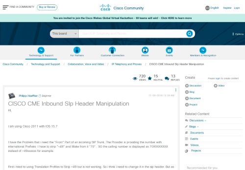 
                            6. Solved: CISCO CME Inbound SIp Header Manipulati... - Cisco ...