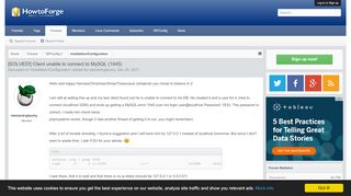 
                            13. [SOLVED!] Client unable to connect to MySQL (1045) | Howtoforge ...
