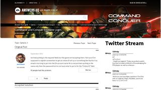 
                            7. Solved: Command and Conquer 3 Online Login - Answer HQ