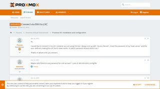 
                            2. [SOLVED] - Connect via SSH to LXC | Proxmox Support Forum