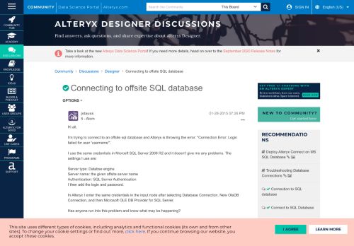 
                            10. Solved: Connecting to offsite SQL database - Alteryx Community