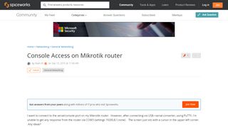 
                            7. [SOLVED] Console Access on Mikrotik router - Networking ...