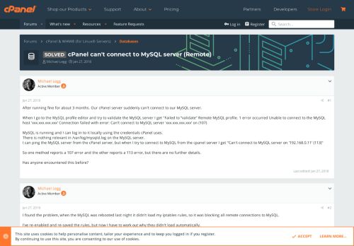 
                            13. SOLVED - cPanel can't connect to MySQL server (Remote) | cPanel ...