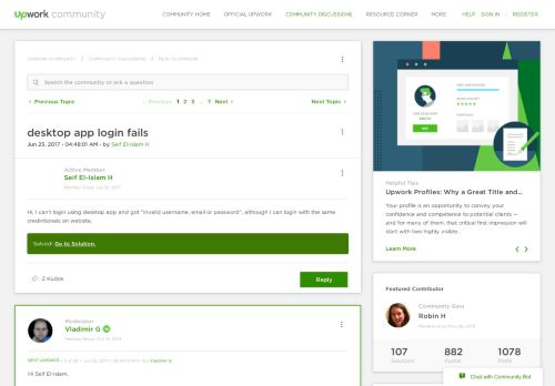 
                            7. Solved: desktop app login fails - Upwork Community