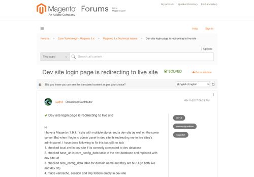 
                            5. Solved: Dev site login page is redirecting to live site - Magento ...