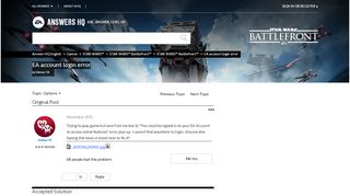
                            1. Solved: EA account login error - Answer HQ
