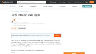 
                            13. [SOLVED] Edge Intranet auto login - Windows Forum - Spiceworks ...