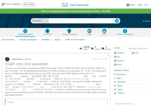 
                            7. Solved: EIGRP retry limit exceeded - Cisco Community