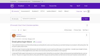 
                            3. Solved: Email yahoo login failure - BT Community