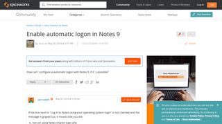 
                            1. [SOLVED] Enable automatic logon in Notes 9 - Lotus Forum ...