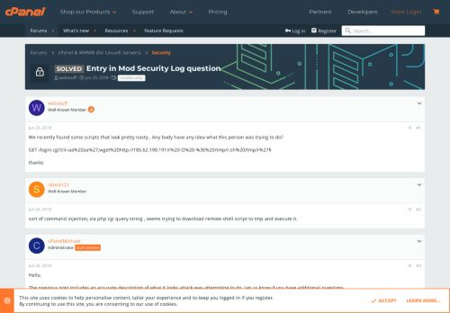 
                            5. SOLVED - Entry in Mod Security Log question | cPanel Forums