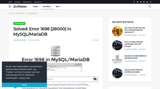 
                            8. Solved: Error 1698 (28000) in MySQL/MariaDB - vNotes
