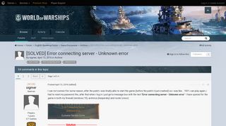
                            5. [SOLVED] Error connecting server - Unknown error - Archive - World ...