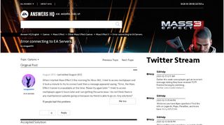 
                            4. Solved: Error connecting to EA Servers. - Answer HQ