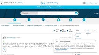 
                            12. Solved: Error Occured While retrieving informat... - Cisco Community