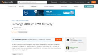 
                            9. [SOLVED] Exchange 2010 sp1 OWA text only - Spiceworks Community