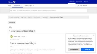 
                            13. Solved: F-secure account can't log in - F-Secure Community - 89996