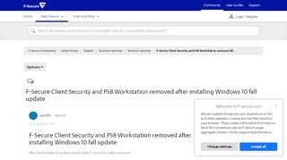 
                            6. Solved: F-Secure Client Security and PSB Workstation removed after ...