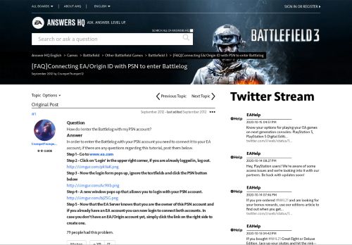 
                            7. Solved: [FAQ]Connecting EA/Origin ID with PSN to enter Battlelog ...